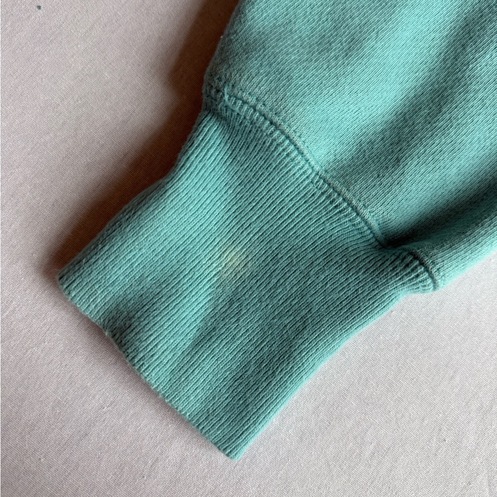 Champion Cropped Mint and Pink Sleeve Logo Crewneck - Picture 3 of 5